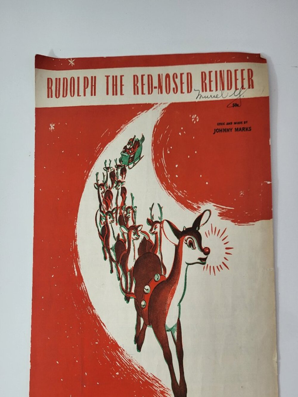Vintage 1949 "Rudolph the Red-Nosed Reindeer" Sheet Music - St. Nicholas Music